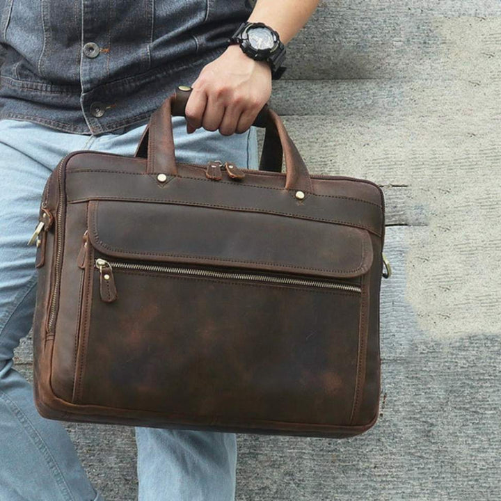 Maleta de couro legítimo Executiva Lorvenn - Vestia