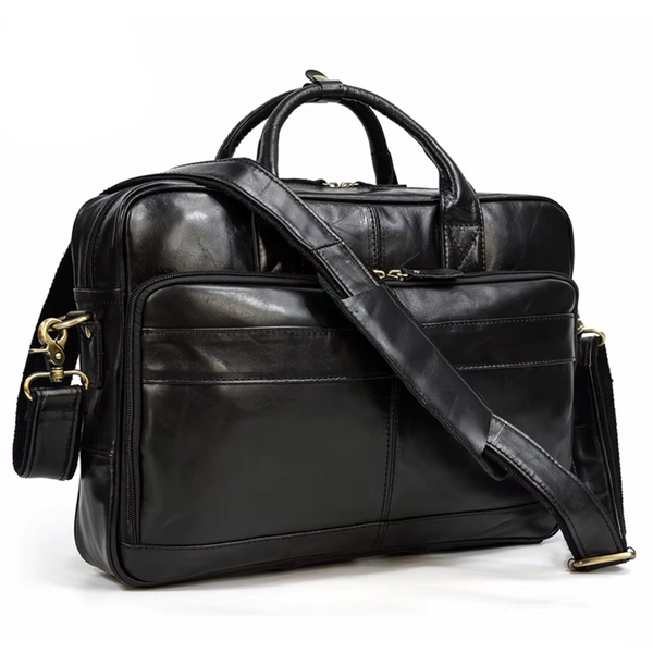 Maleta Executiva Couro Genuíno Envernizado Dallas - Vestia