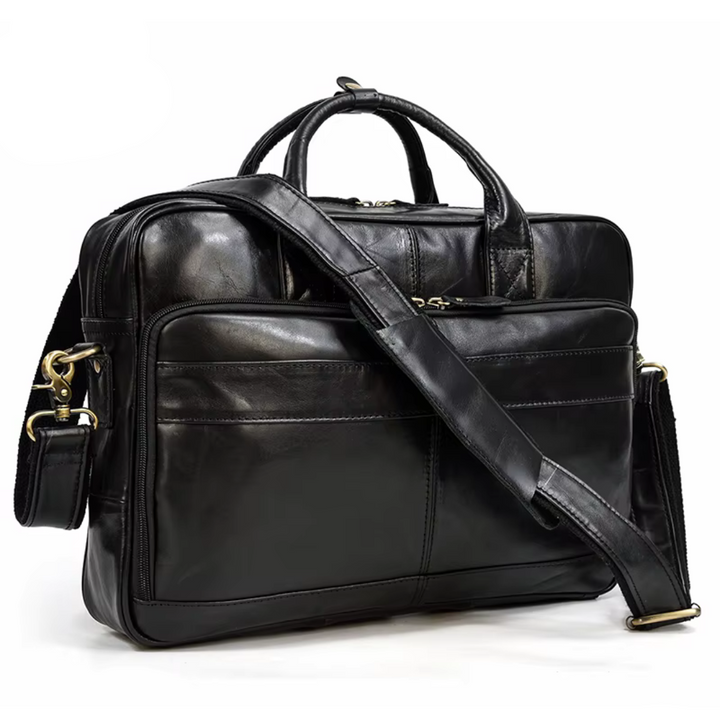 Maleta Executiva Couro Genuíno Envernizado Dallas - Vestia