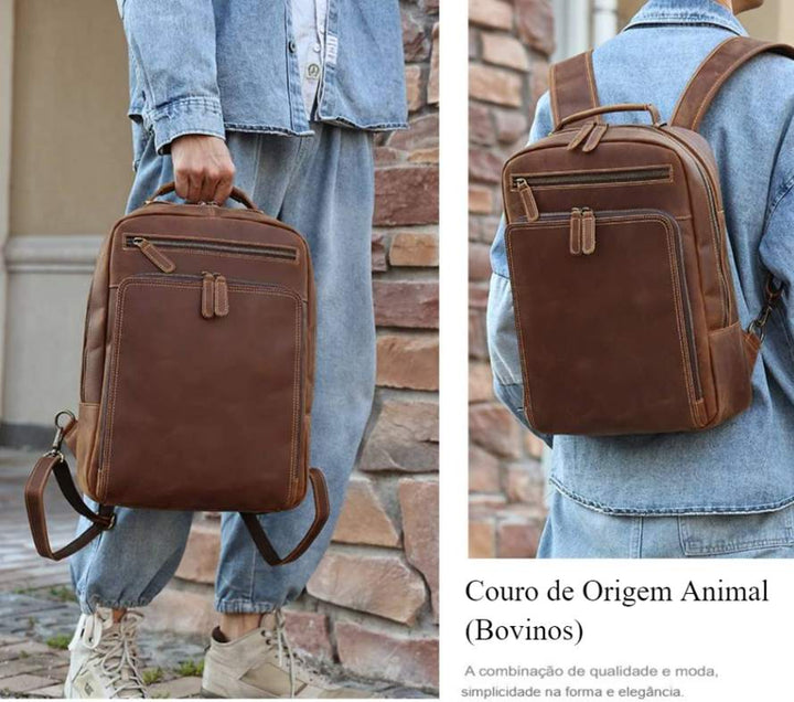 Mochila para Notebook 15,6" Couro Legitimo Navier - Vestia