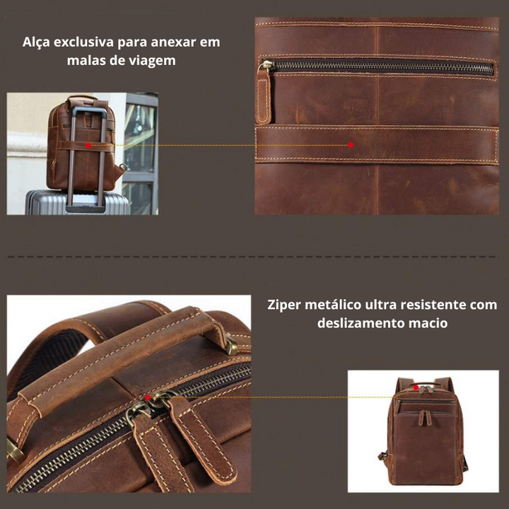 Mochila para Notebook 15,6" Couro Legitimo Navier - Vestia