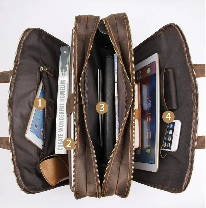 Maleta de couro legítimo Executiva Lorvenn - Vestia