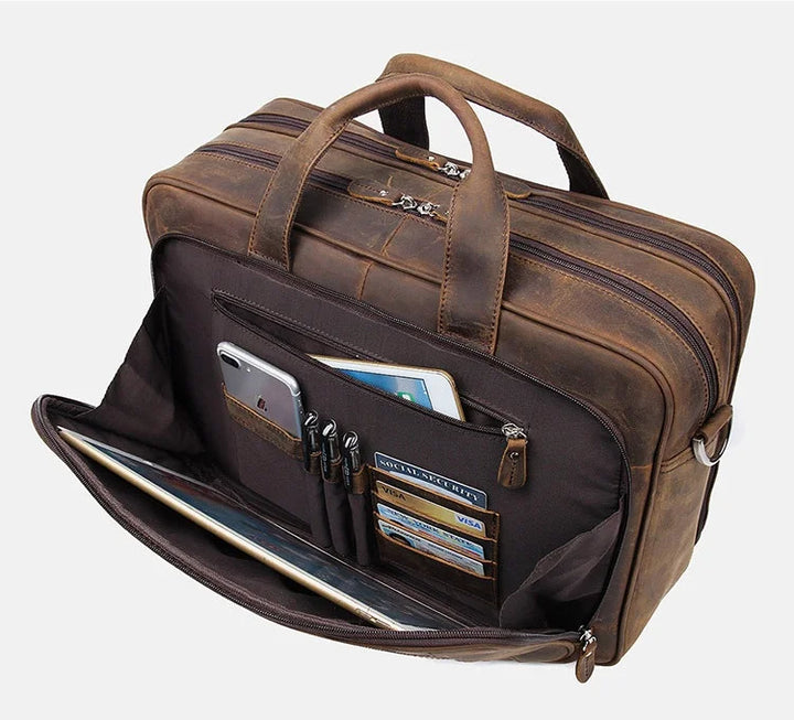 Maleta Executiva Couro Genuíno Genebra 15,6 pol - Vestia