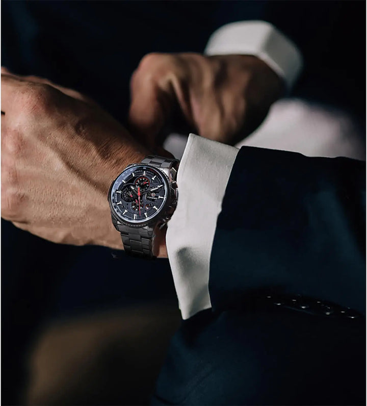 Relógio Mecânico automático aço MARVION - Vestia