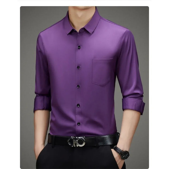CAMISA SOCIAL SEDA AMOREIRA SLIM - Vestia
