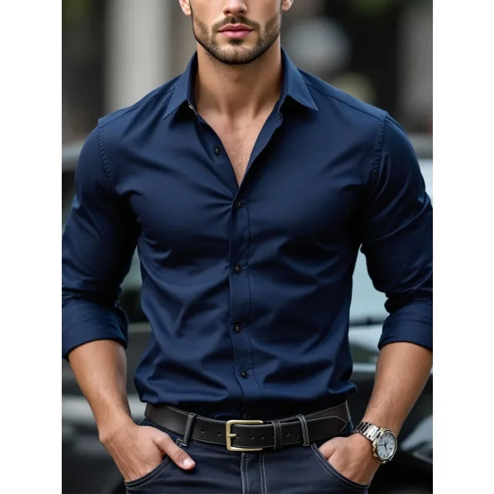 CAMISA MANGA LONGA CASUAL SLIM - Vestia