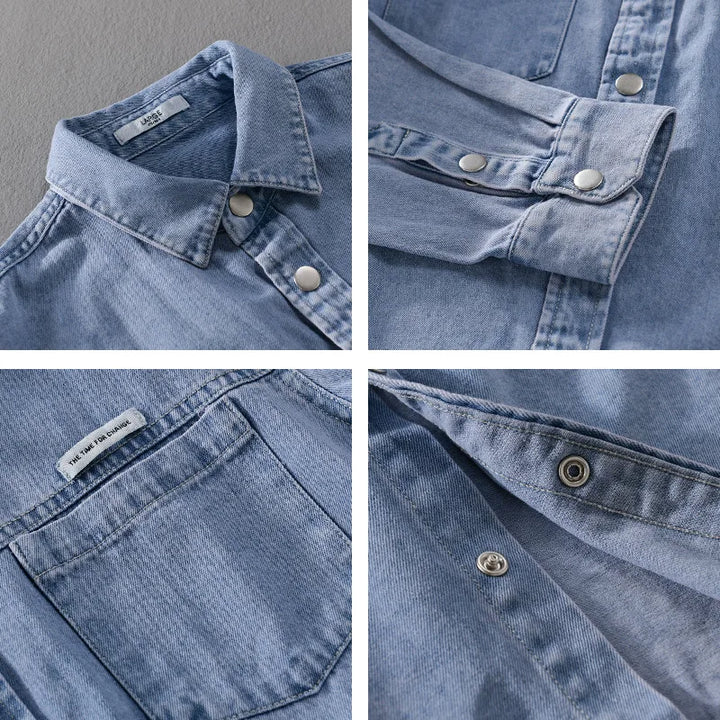 Camisa Jeans azul vintage Brelton - Vestia