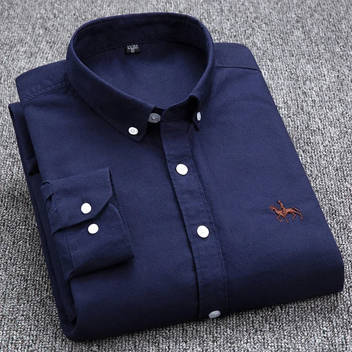 Camisa Masculina Oxford Manga Longa - Vestia