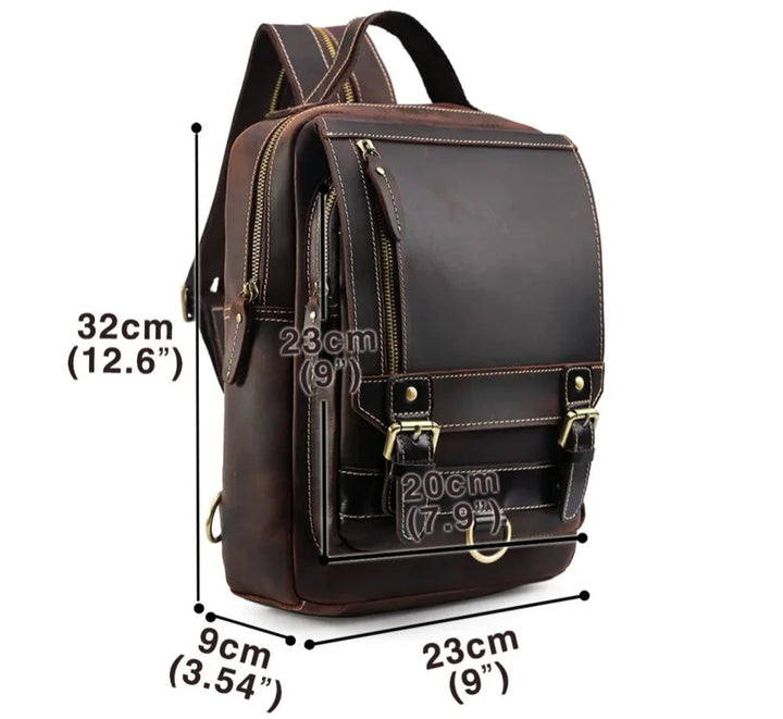 Mochila de Couro Genuíno 14" Noriel - Vestia