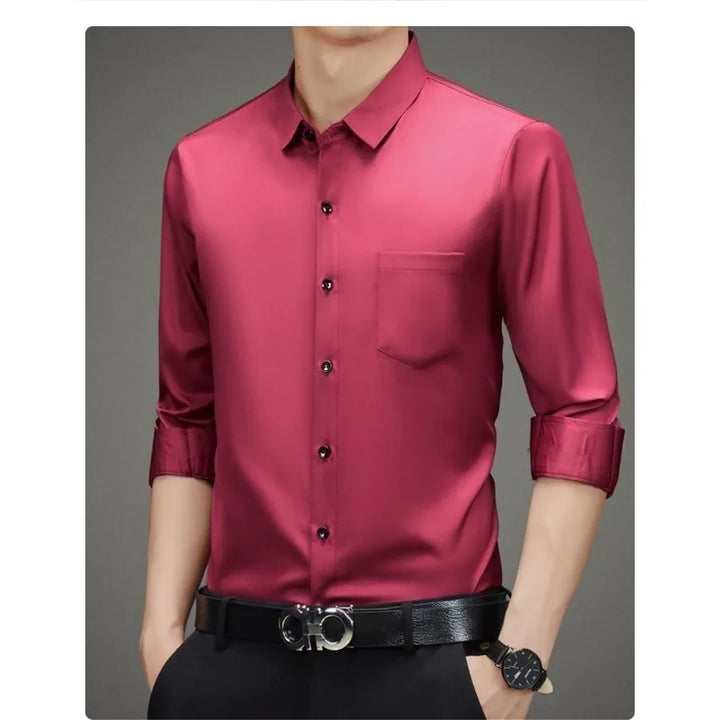 CAMISA SOCIAL SEDA AMOREIRA SLIM - Vestia