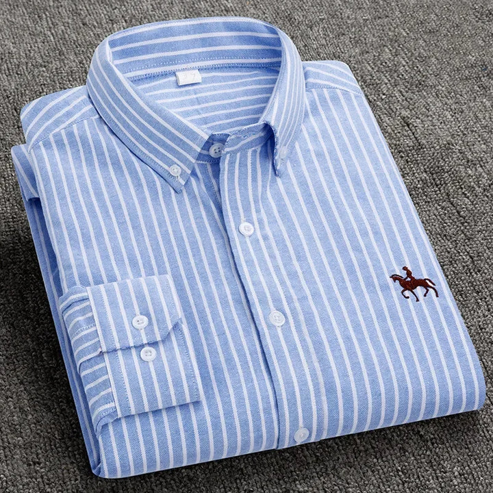 Camisa Masculina Oxford Manga Longa - Vestia