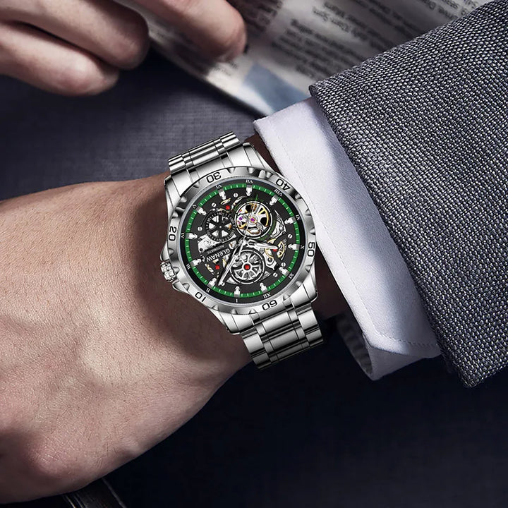 RELÓGIO MASCULINO MECÂNICO AUTOMÁTICO GLENAW - Vestia