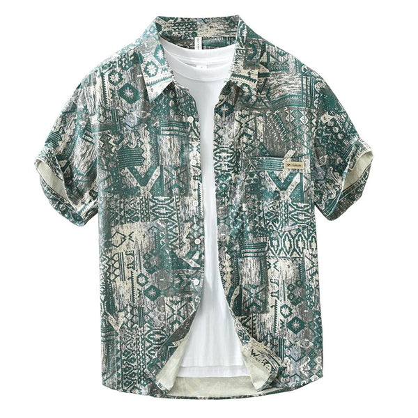 Camisa casual vintage manga curta - Vestia