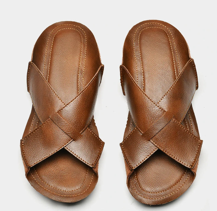 Sandália masculina couro MARLENO - Vestia