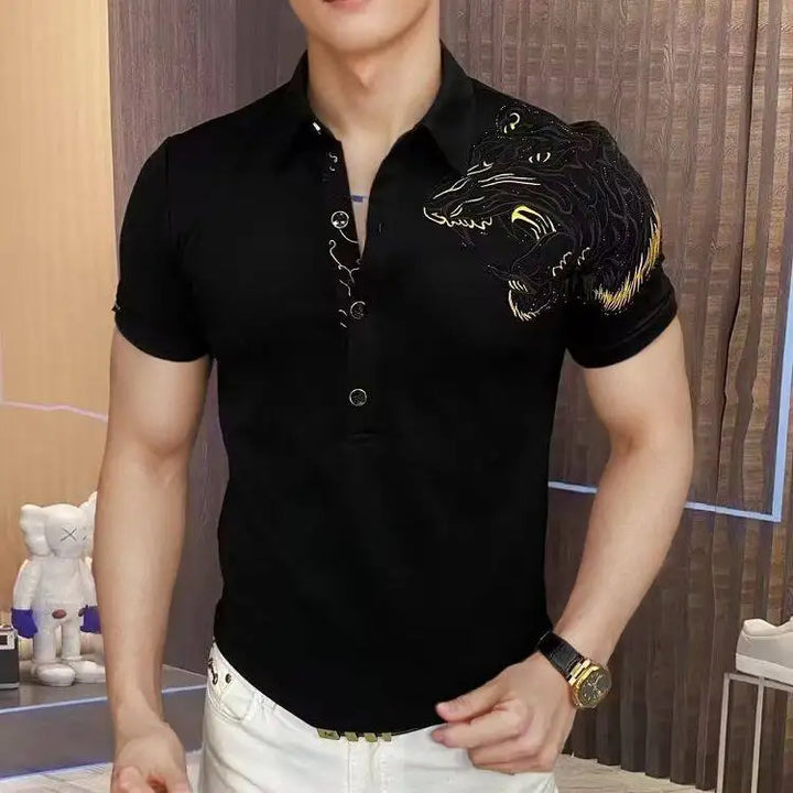 Camisa Vestia gola Henley masculina Slim - Vestia