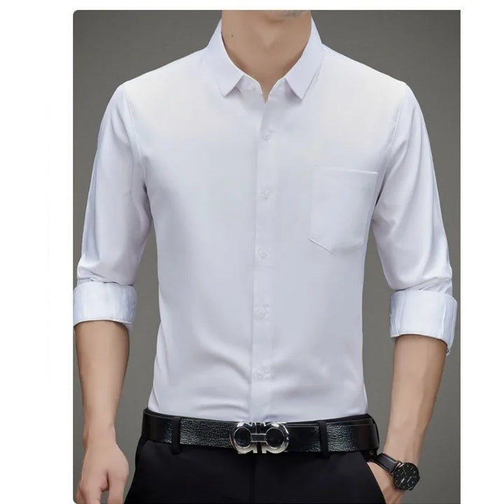 CAMISA SOCIAL SEDA AMOREIRA SLIM - Vestia