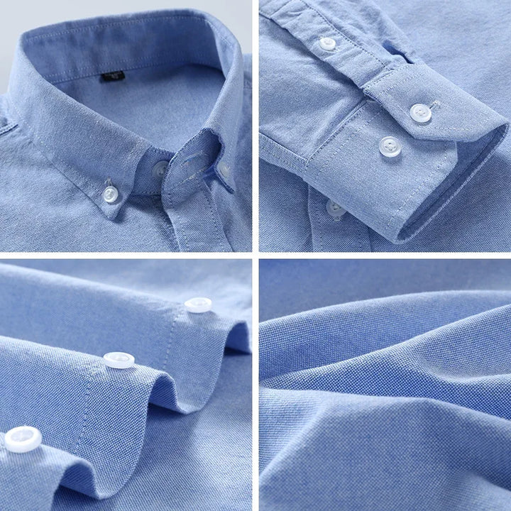 Camisa Masculina Oxford Manga Longa - Vestia