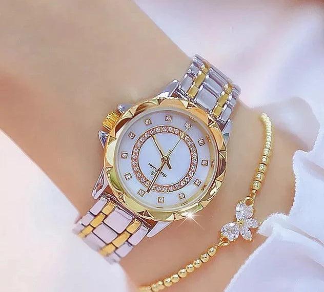 Relógio Feminino com Cristal de Quartzo + Pulseira - VESTIA