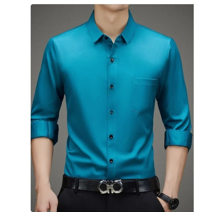 CAMISA SOCIAL SEDA AMOREIRA SLIM - Vestia
