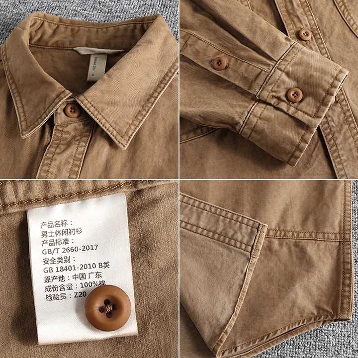 Camisa retrô clássica lavada Belvoir - Vestia