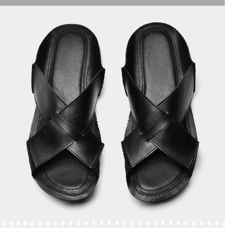 Sandália masculina couro MARLENO - Vestia