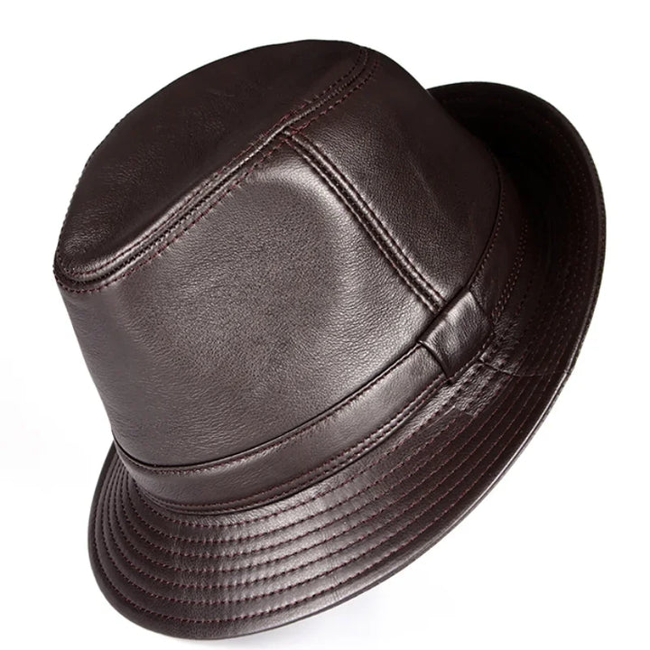 Chapeu Fedora em couro legítimo Stilus - Vestia