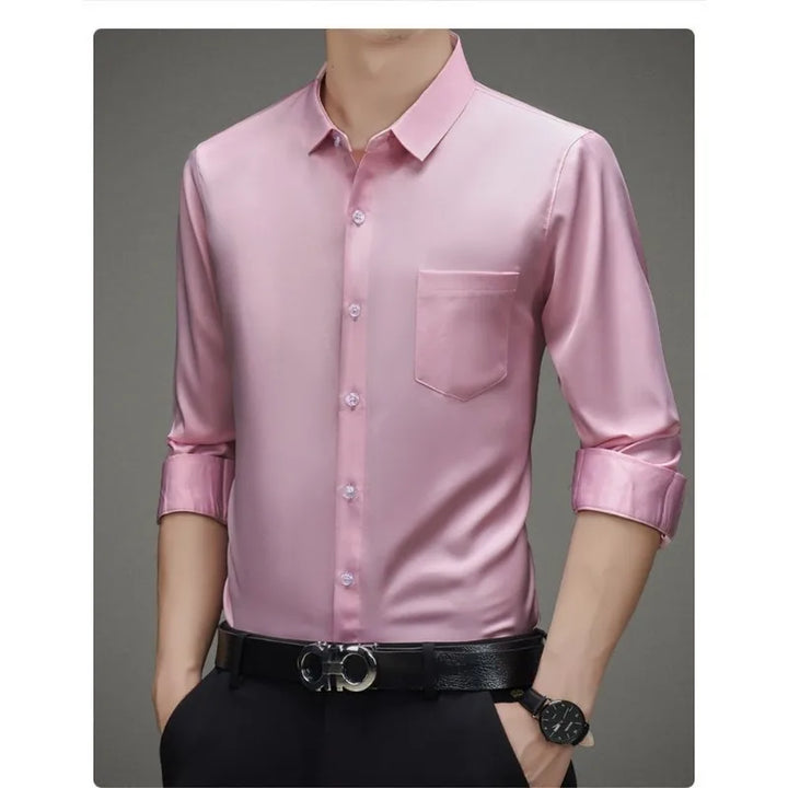 CAMISA SOCIAL SEDA AMOREIRA SLIM - Vestia