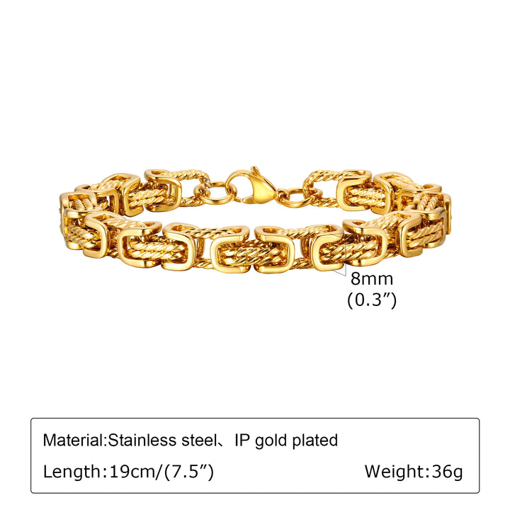 Bracelete Savric elos trançados 8 mm - Vestia