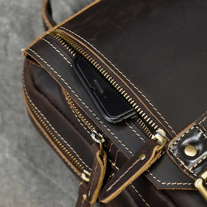 Mochila de Couro Genuíno 14" Noriel - Vestia