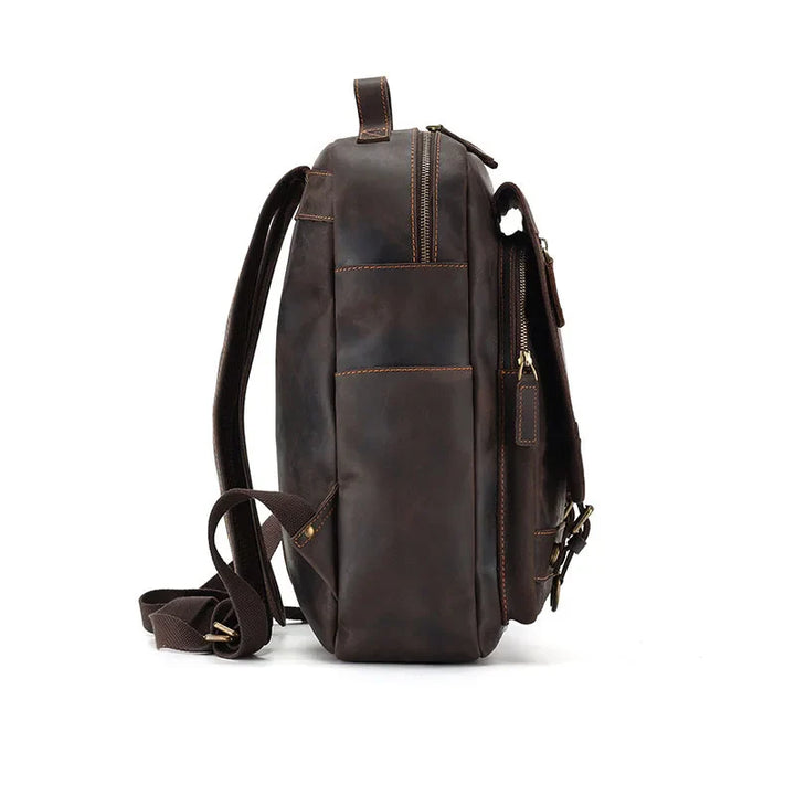 Mochila de Couro Genuíno Luxo Cavren - Vestia