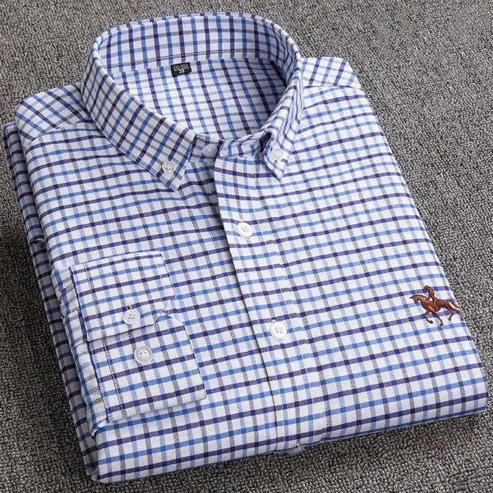 Camisa Masculina Oxford Manga Longa - Vestia