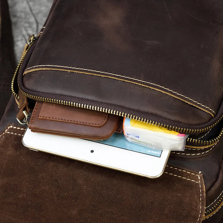 Mochila de Couro Genuíno 14" Noriel - Vestia