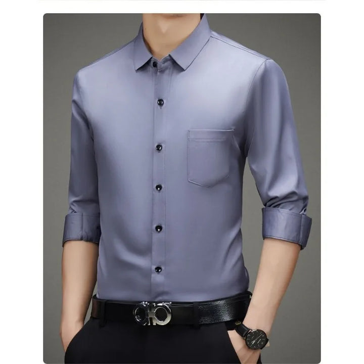 CAMISA SOCIAL SEDA AMOREIRA SLIM - Vestia