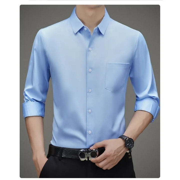 CAMISA SOCIAL SEDA AMOREIRA SLIM - Vestia