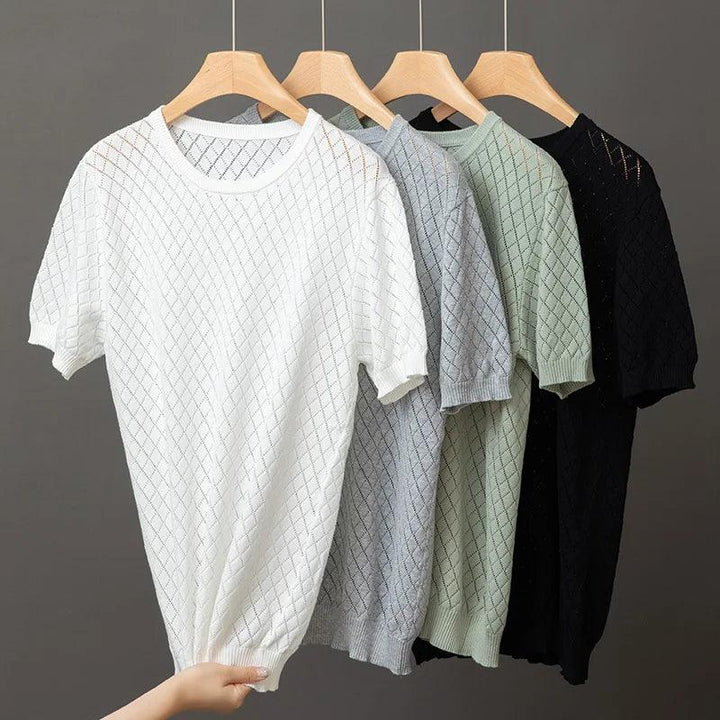 Camiseta malha de algodão manga curta - VESTIA