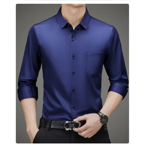 CAMISA SOCIAL SEDA AMOREIRA SLIM - Vestia
