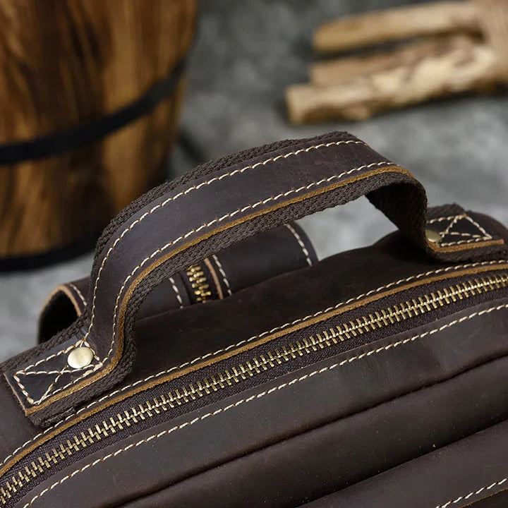 Mochila de Couro Genuíno 14" Noriel - Vestia