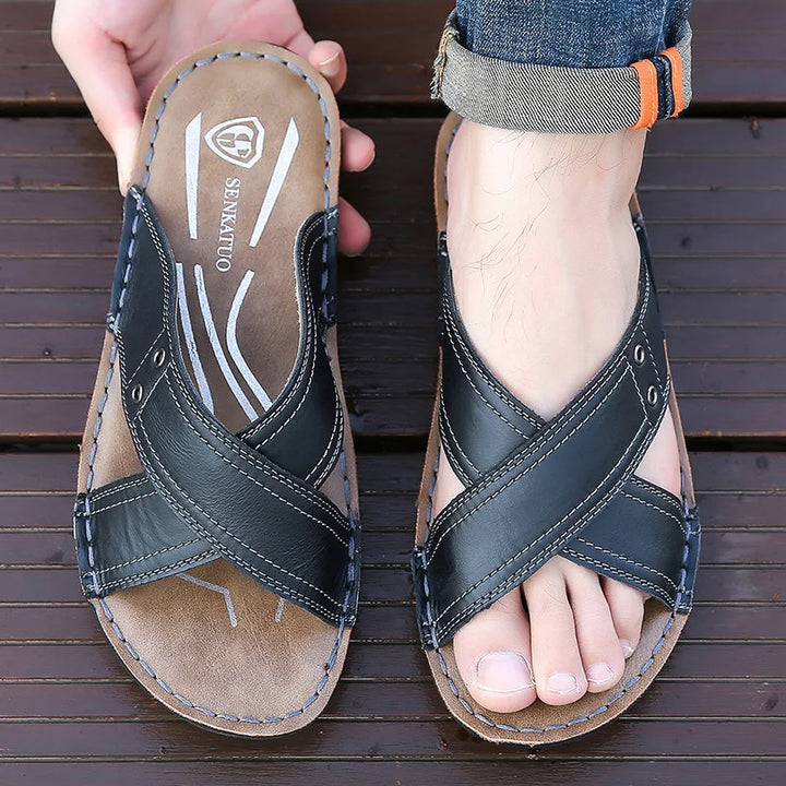 Sandália Slide Cruzado VALTRIO - Vestia