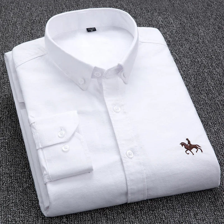 Camisa Masculina Oxford Manga Longa - Vestia