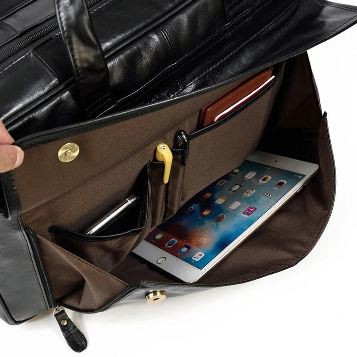 Maleta Executiva Couro Genuíno Black Bull - Vestia