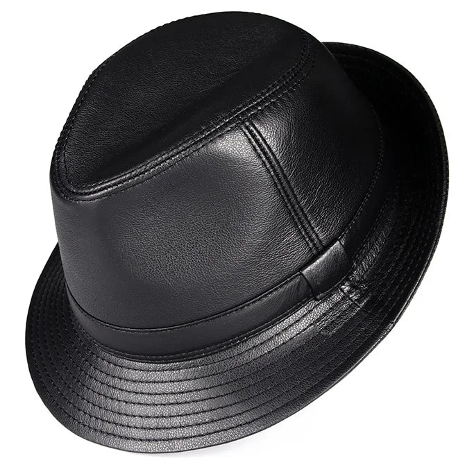 Chapeu Fedora em couro legítimo Stilus - Vestia