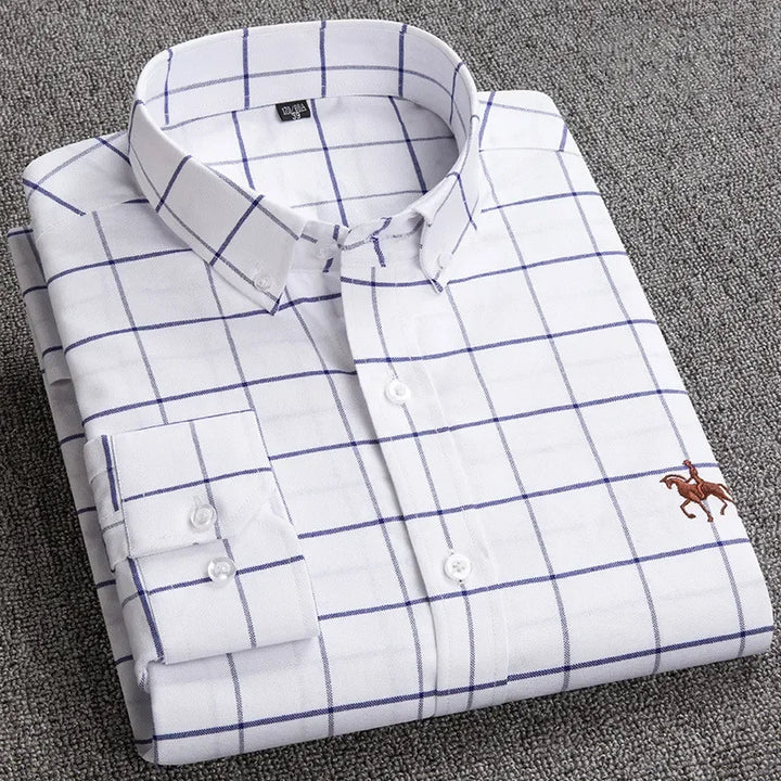 Camisa Masculina Oxford Manga Longa - Vestia