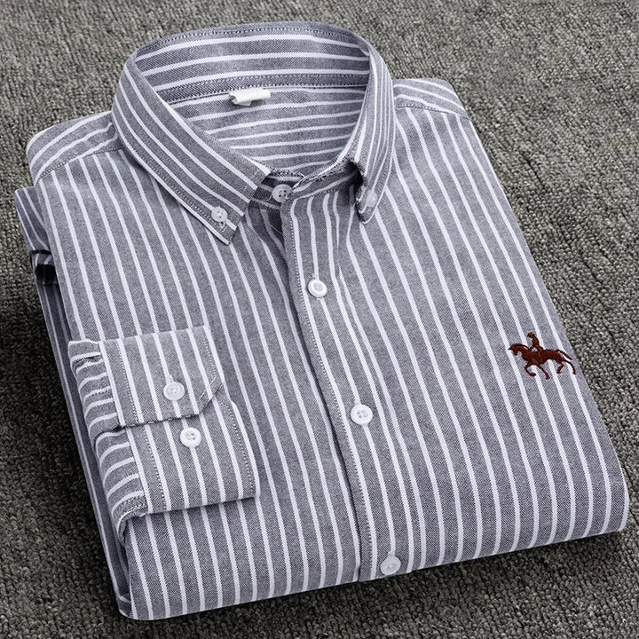 Camisa Masculina Oxford Manga Longa - Vestia