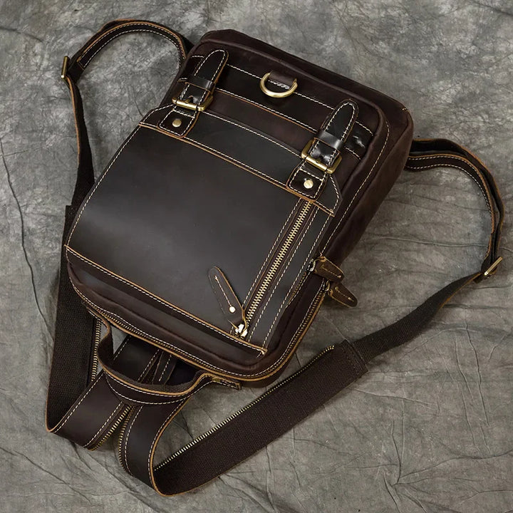 Mochila de Couro Genuíno 14" Noriel - Vestia