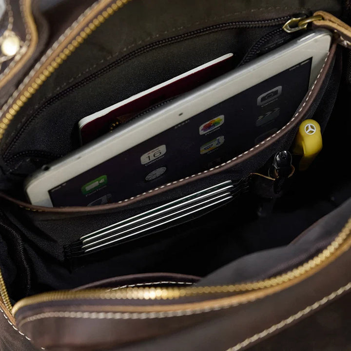 Mochila de Couro Genuíno 14" Noriel - Vestia