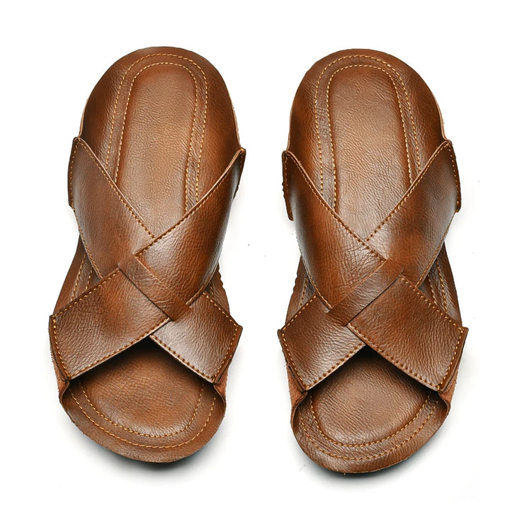 Sandália masculina couro MARLENO - Vestia