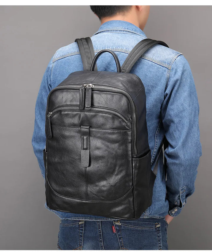 Mochila de Couro Genuíno para Notebook 14" Elmar - Vestia