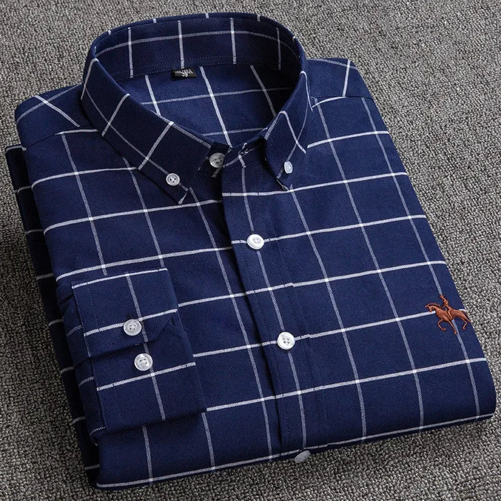 Camisa Masculina Oxford Manga Longa - Vestia