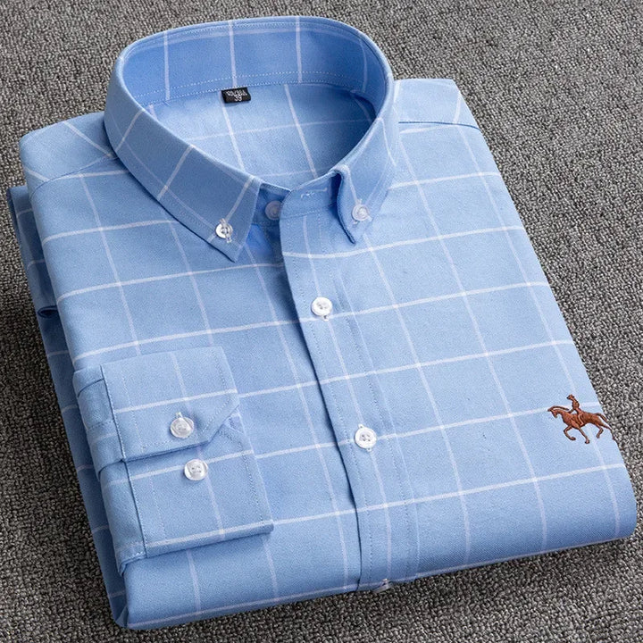 Camisa Masculina Oxford Manga Longa - Vestia