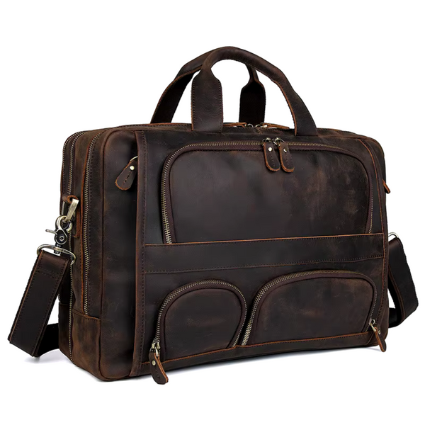 Maleta Executiva Couro Genuíno Althorn 17 polegadas - Vestia